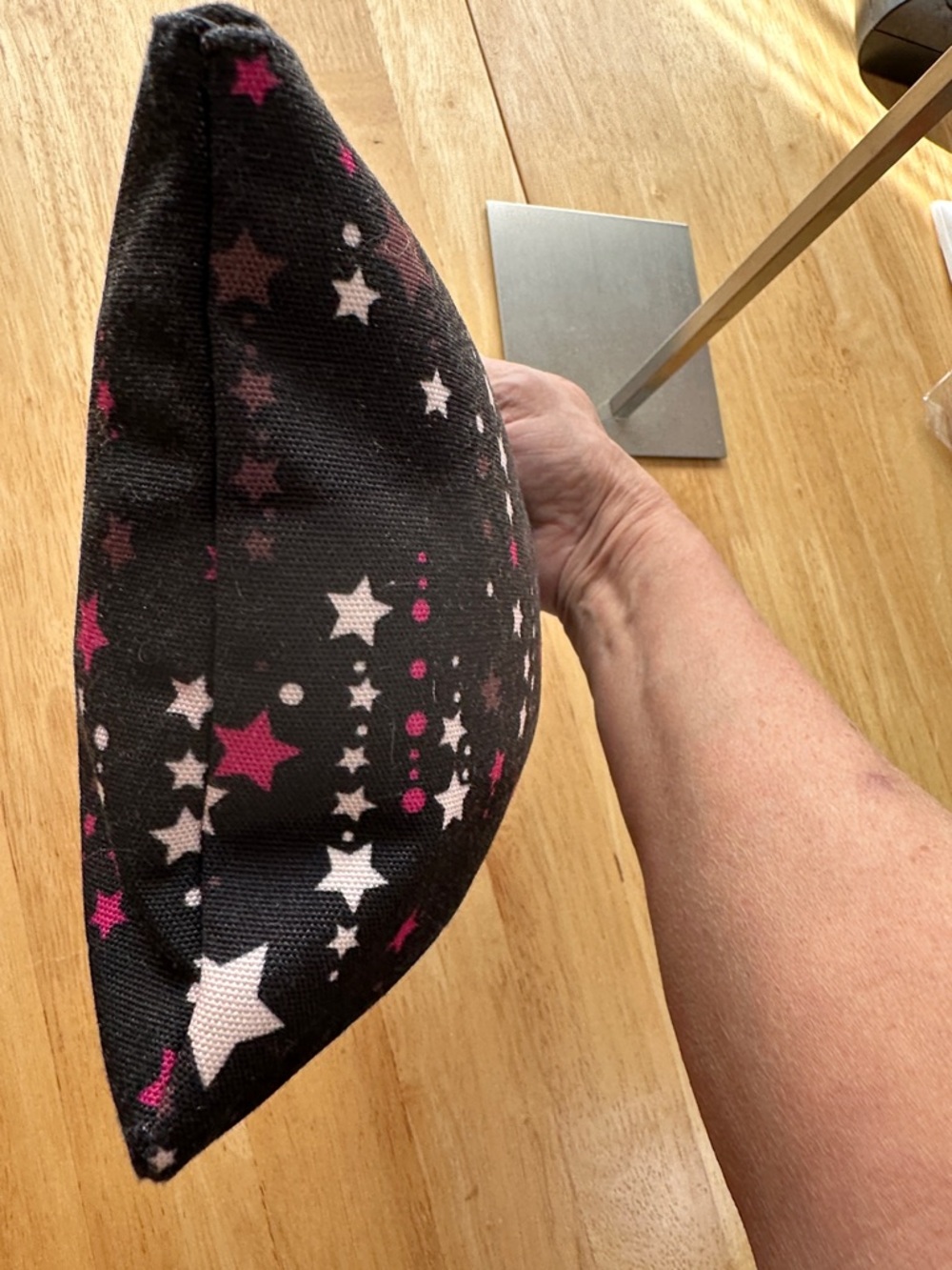 kate spade Makeup Black Star-Print Zip Pouch with Pink & White Stars - Picture 3 of 9